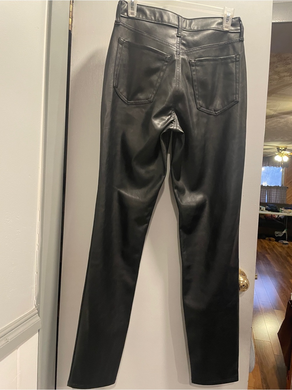 Old Navy Black Faux Leather High-Rise OG Straight Pants NWT size 2 Tall - Picture 7 of 8